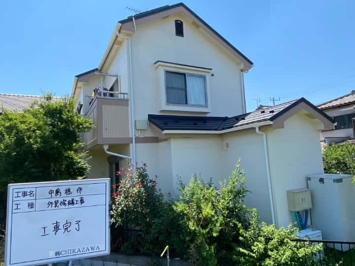 施工完了時の様子|CHIKAZAWA|所沢市、狭山市、川越市、東村山市の地域密着型施工会社|外壁工事、屋根工事、塗装工事、雨樋工事、内装工事を中心とした施工が得意な職人集団です!所沢市、狭山市、川越市、東村山市のお客様とお客様の住まいについて一緒に考えるアットホームな施工会社です。