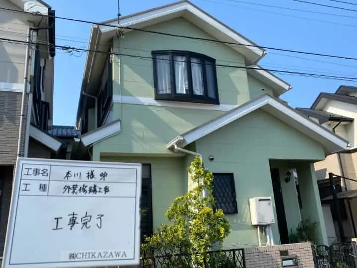 施工完了時の様子|CHIKAZAWA|所沢市、狭山市、川越市、東村山市の地域密着型施工会社|外壁工事、屋根工事、塗装工事、雨樋工事、内装工事を中心とした施工・修理・修繕が得意な職人集団です!所沢市、狭山市、川越市、東村山市のお客様とお客様の住まいについて一緒に考えるアットホームな施工会社です。