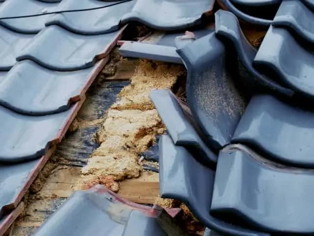 瓦屋根のズレ・破損、ひび割れの様子